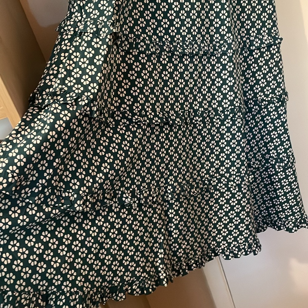 Anthropologie Navy and White Floral Midi Dress - Picture 8 of 12